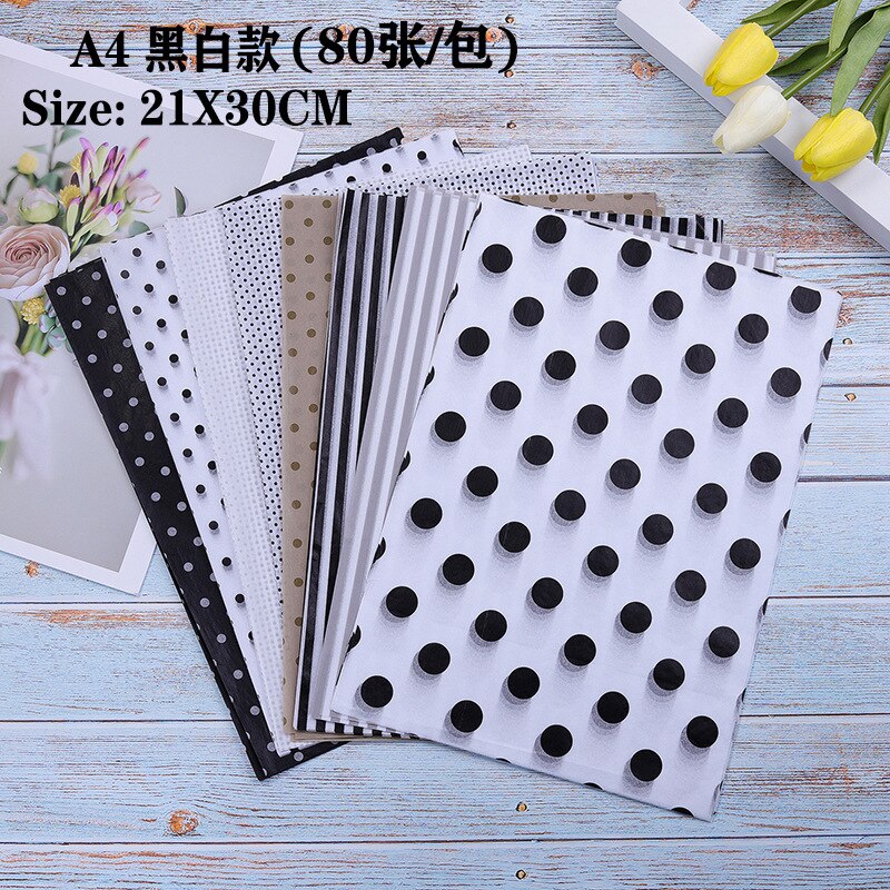 100/80pcs Tissue Paper A4 A5 Copy Tracing Paper Wrapping Paper Shoes Clothes Lining Compartment Moisture-proof Sydney Paper: A4 dot 80pcs
