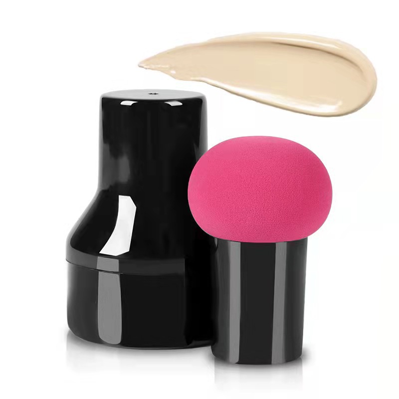 Brocha cosmética para polvos, cabeza redonda, mango en forma de seta, base de maquillaje, esponja, corrector, herramienta de belleza suave, seca y húmeda