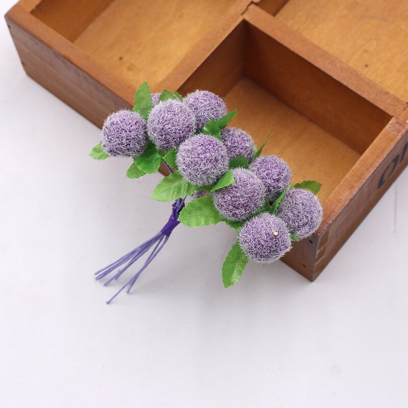 10 Pcs Mooie Schuim Bal Pompom Kunstmatige Nep Fruit Berry Bloem Voor Thuis Bruiloft Diy Guirlande Decoratie Geschenkdoos Bloemen speelgoed