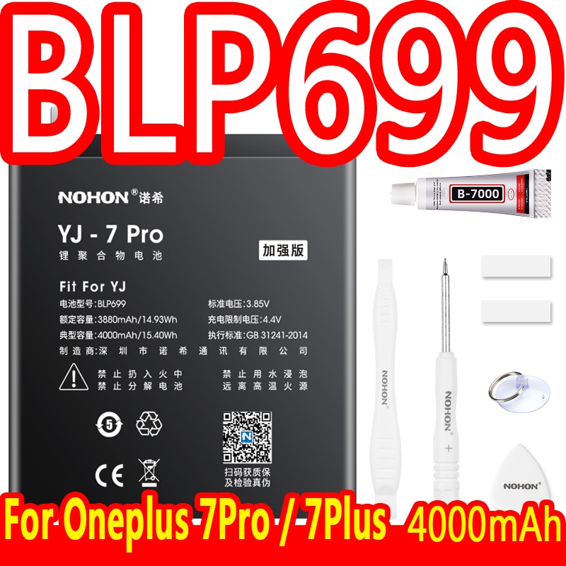 NOHON-batería de litio de repuesto para Oneplus 6T, 7 Pro, 6, 5T, One Plus, BLP685, BLP699, BLP657, BLP637, A6000, A5010: BLP699