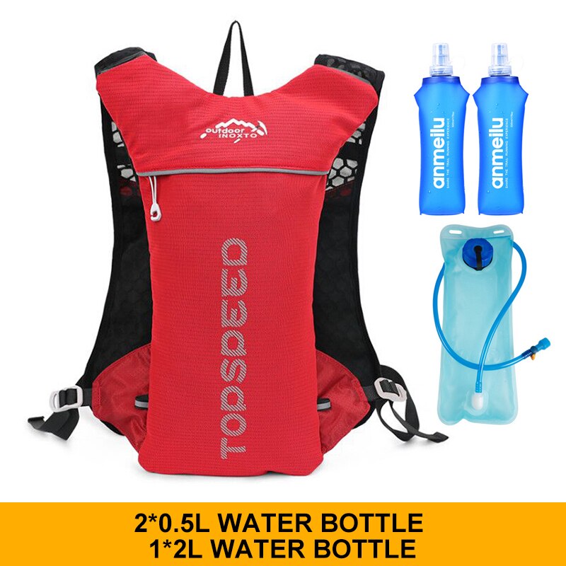 Sac à dos ultraléger pour hommes, gilet d&#39;hydratation, de Jogging, respirant, pour Marathon, vélo, bouteille d&#39;eau, 5l, 500ML: Red2lwater Bag500