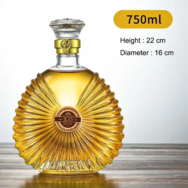 Decantador de whisky para licor, Bourbon escocés, tapón hermético, sin plomo, artículos de bar de lujo, 750 ml: Amarillo limón