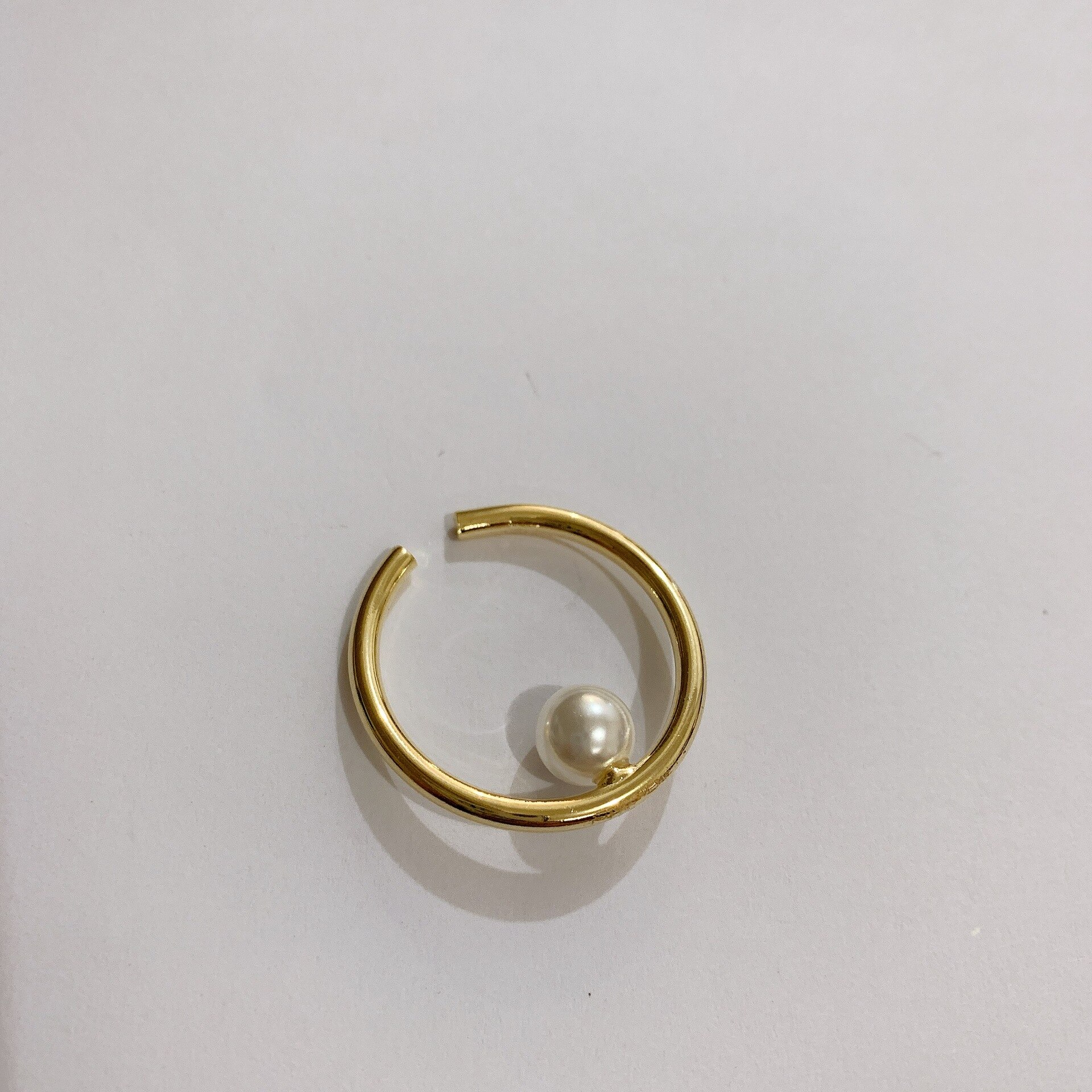 Minimalistischen Gold Silber Farbe Offenen Kreis Earcuff Perle Clip auf Ohrringe Frauen Mann Ohr Manschette Earless Ohrringe ohne durchbohren: groß Gold