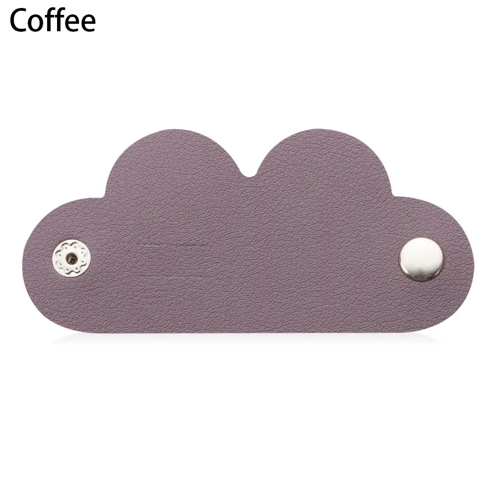 1Pcs Cute Leather Cable Winder Solid Color Earphone Cord Organizer Charger Cable Protector Clips Winder Tie Cable Management