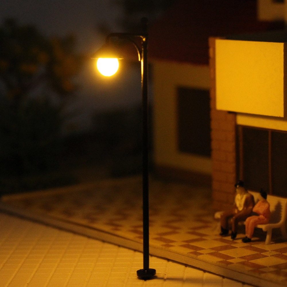 LYM22 10 stks Modelspoor Trein Lamp Post Straatverlichting Ho OO LEDs Building Miniatuur