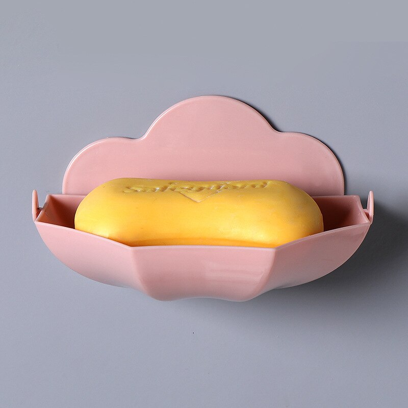 1Pc Cloud Zeephouder Wall Mounted Opknoping Badkamer Douche Zeepbakje Douche Platen Zeep Opslag Afvoer Plastic Zeepbakje rack: A