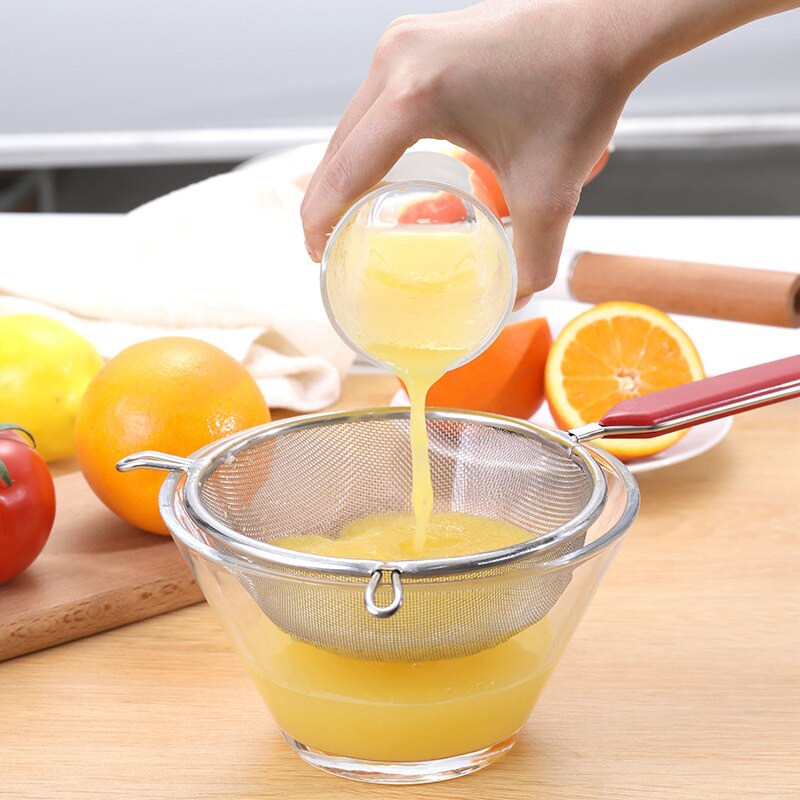 1PCS Stainless Steel Oil Sieve Strainer Soybean Milk Flour Filter Wire Fine Mesh Colanders Double Ears Kitchen Tools
