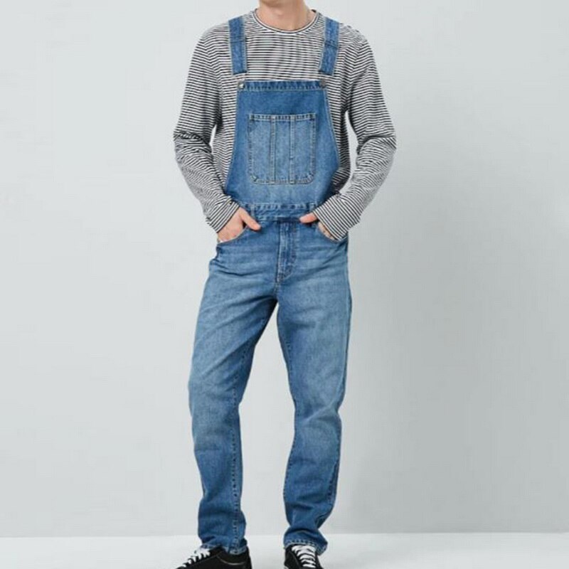 Men's plus size overalls Large size huge denim bib pants pocket jumpsuits Male men jeans