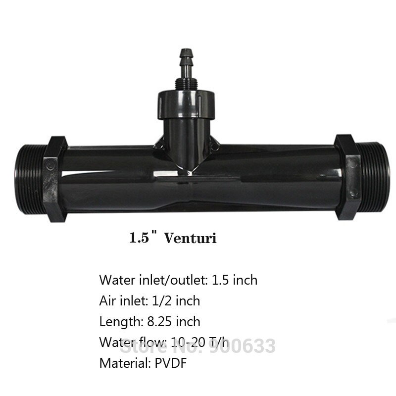 1/4 '' 1/2 '' 3/4 '' 1 '' 1.5 '' 2 '' pvdf venturi gödselinjektor ozonblandare för vattenrenare delar