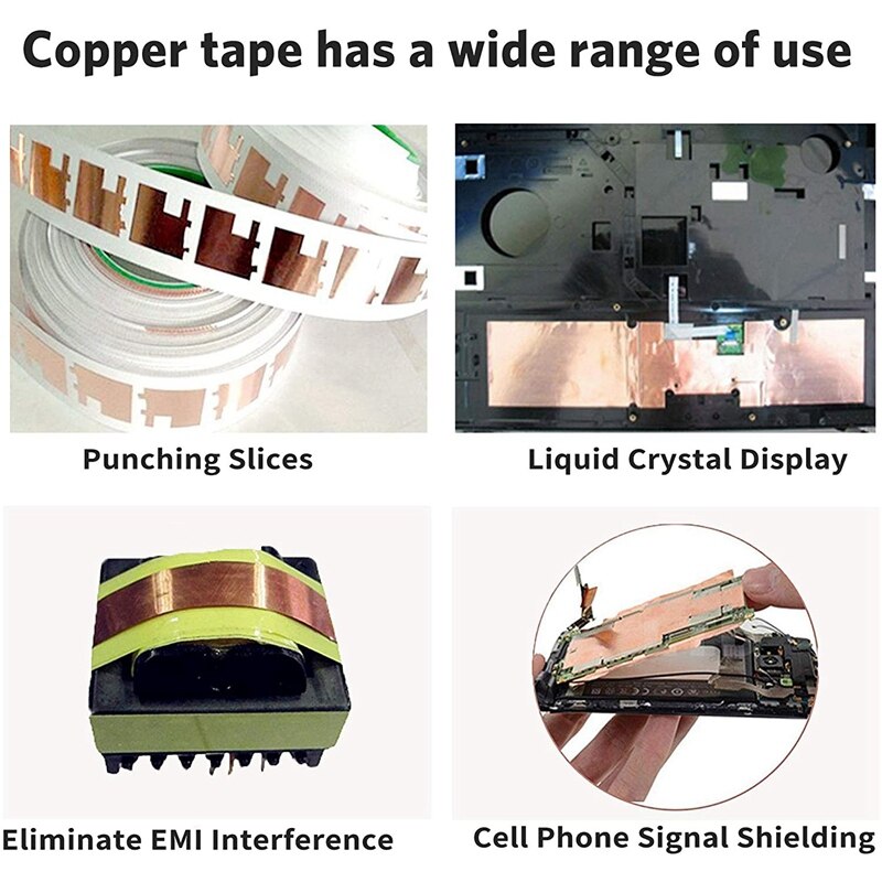 Koperfolie Tape 27Yards X 2 Inch Voor Emi Afscherming Geleidende Lijm Voor Elektrische Reparaties, slak Afzetlint Gitaar