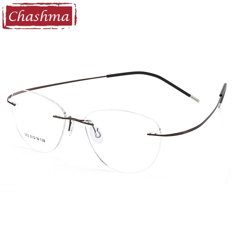 Lunettes en titane ultraléger lunettes optiques, monture pour hommes et femmes, verres transparents: Brown