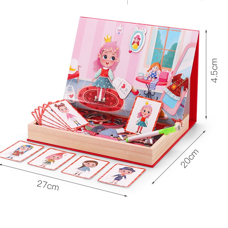 Children Drawing Board Wooden Educational Toys Magnetic Art Easel Animals Wooden Jigsaw Puzzles Games for Kids