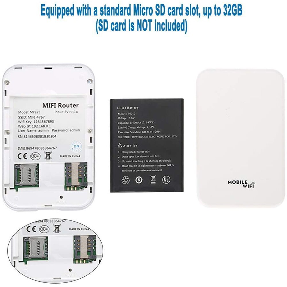 MF925 Unlocked 3G 4G Wifi Router Mini 150Mbps Mifi Mobile Hotspot Car Usb Portable Modem 4g LTE Router 4G SIM Card