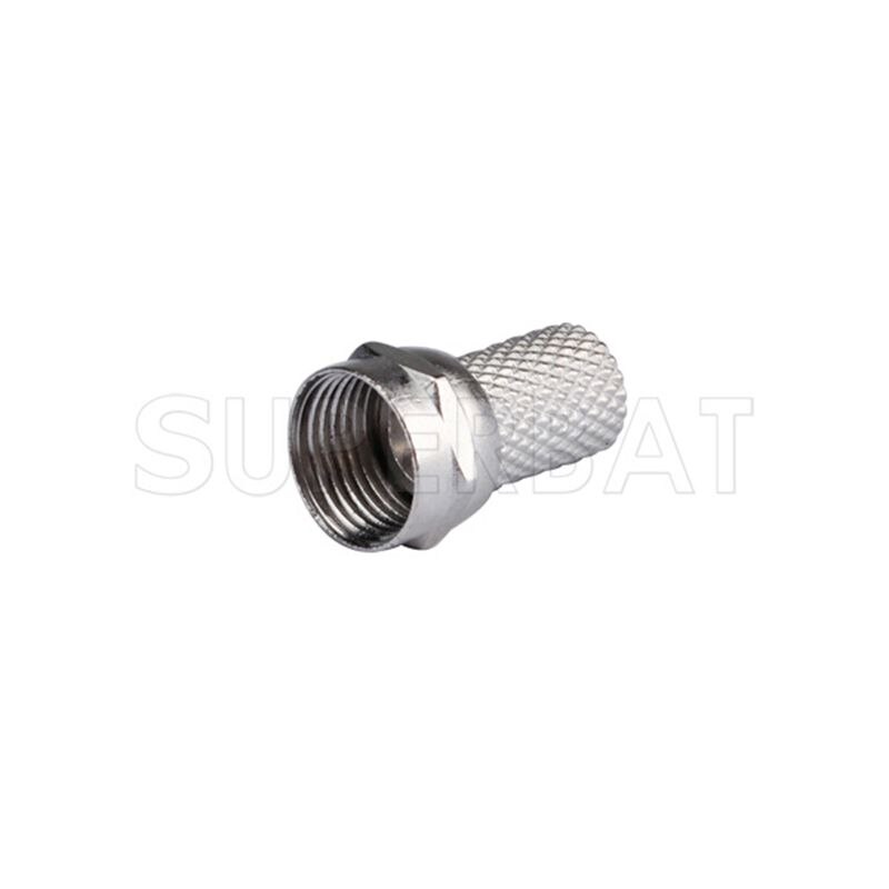Superbat 10pcs 75 Ohm F twist-on Male RF Coaxial Connector Zinc Alloy for Cable RG6