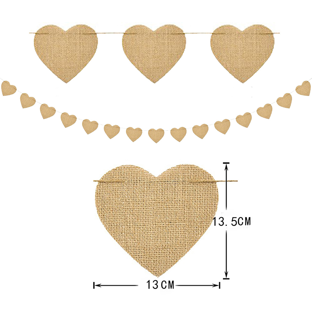 Party Banner Heart Shaped DIY Hanging Banner Pennant Banner for Wedding Valentine Baby Shower Party Decor