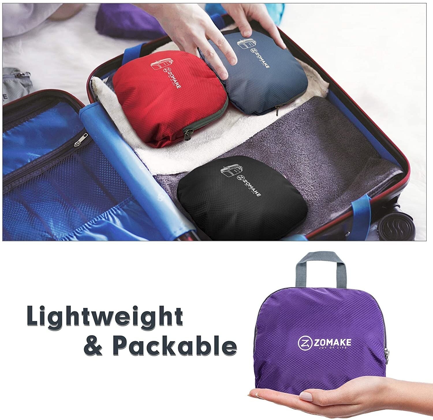 Zomake – sac à dos pliant 30L léger, sac à dos compact, étanche, adapté à la randonnée pour hommes et femmes