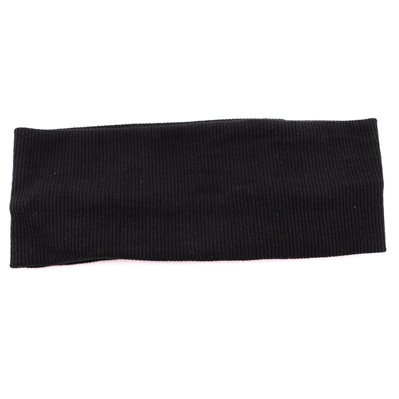 Casual Baby Meisjes Katoenen Geribbelde Hoofdbanden Haar Accessoires Soft Kids Childs Peuter Elastische Headwrap Haarbanden School: Black