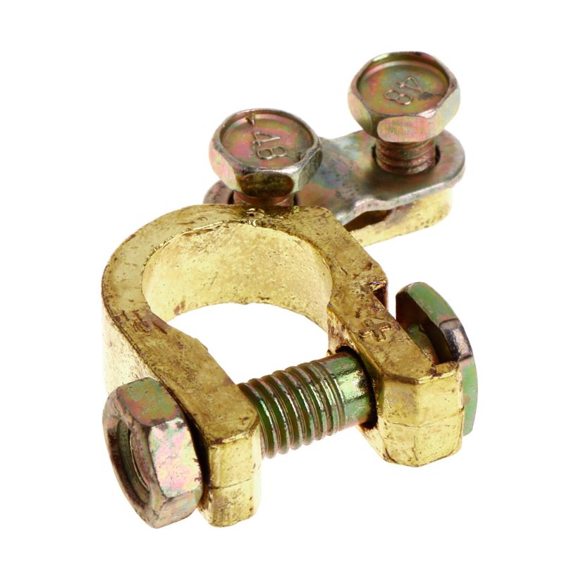 2Pcs Replacement Auto Car Battery Terminal Clamp Clips Brass Connector