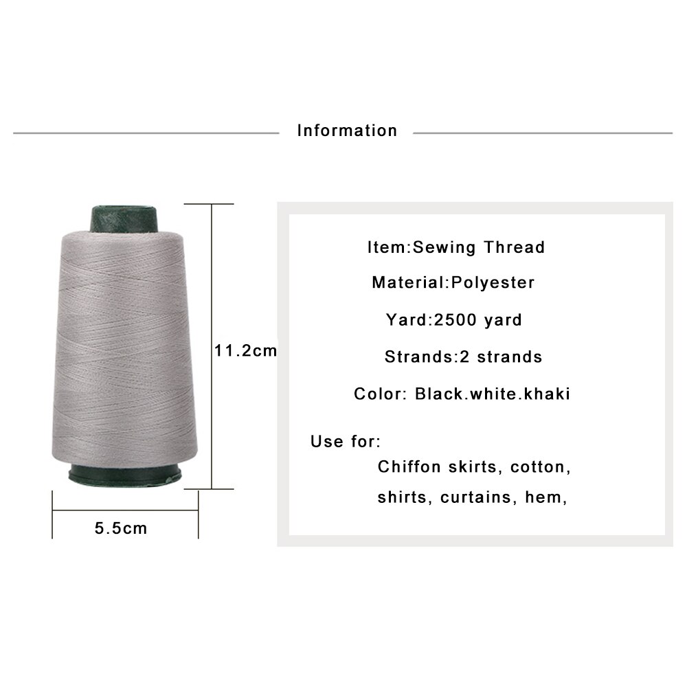 Carretes de hilo de poliéster para coser, resistentes y duraderos, para máquina de coser, acolchar, herramientas de costura de hilo de bordar, 40S/2 yardas