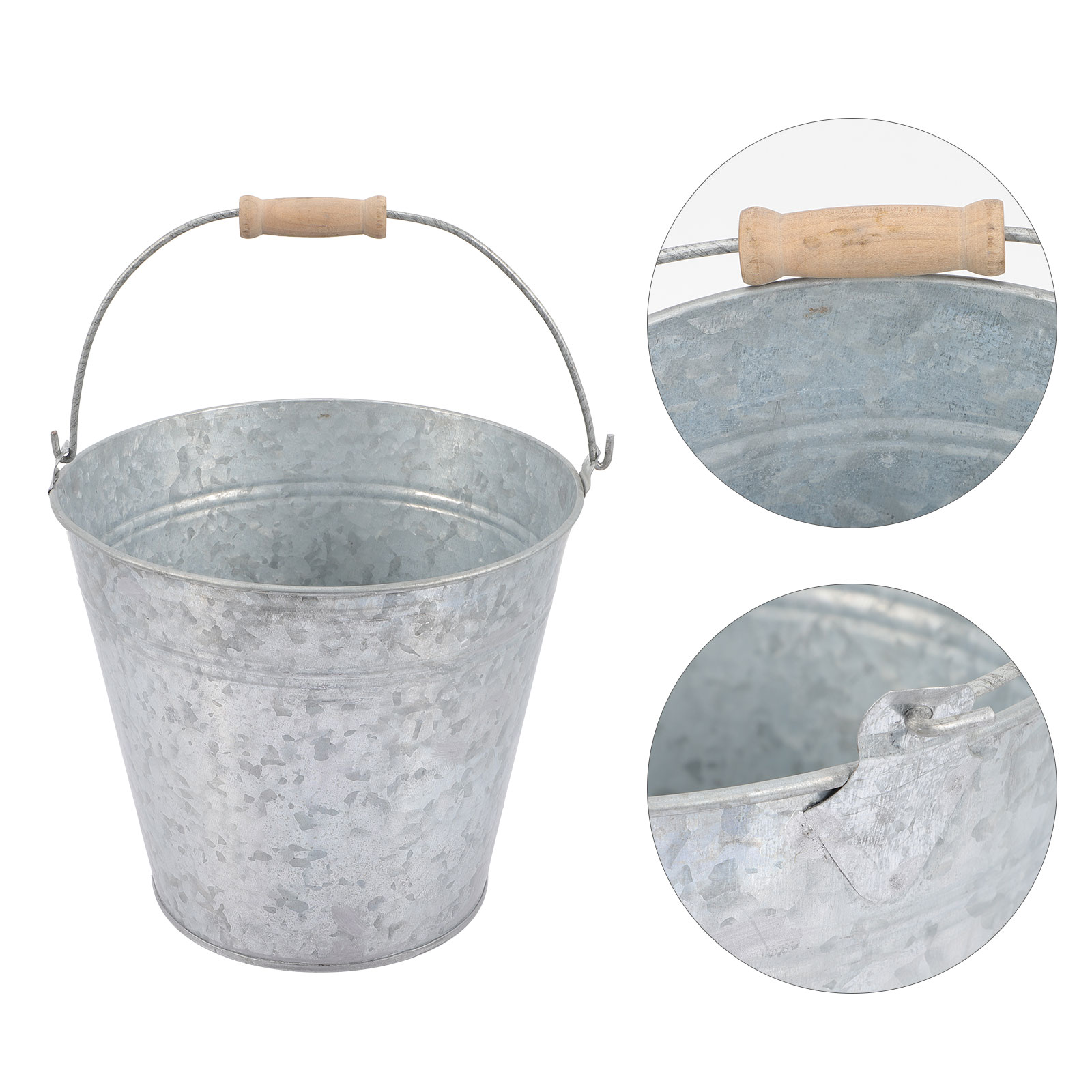 Stainless Steel Bucket Utility Pail Galvanized Containers Tin Buckets for Party Flower Bed Flowerpot