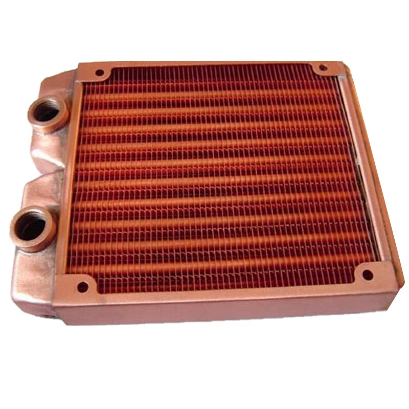 G1/4 inch 120mm volledige rode koperen radiator waterkoeling radiator geschikte computer waterkoeling koellichaam geschikt voor 120mm ventilatoren 21mm