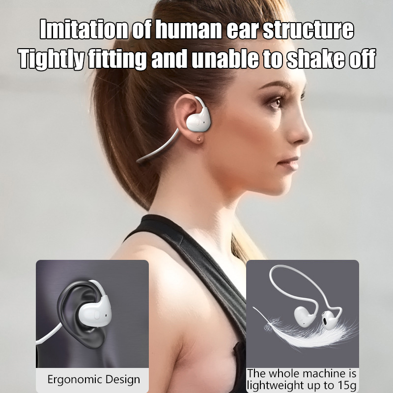 Neckband AIR Bone Conduction Headphones Wireless Bluetooth Headset With Mic Sports Running Non-ear-wearing