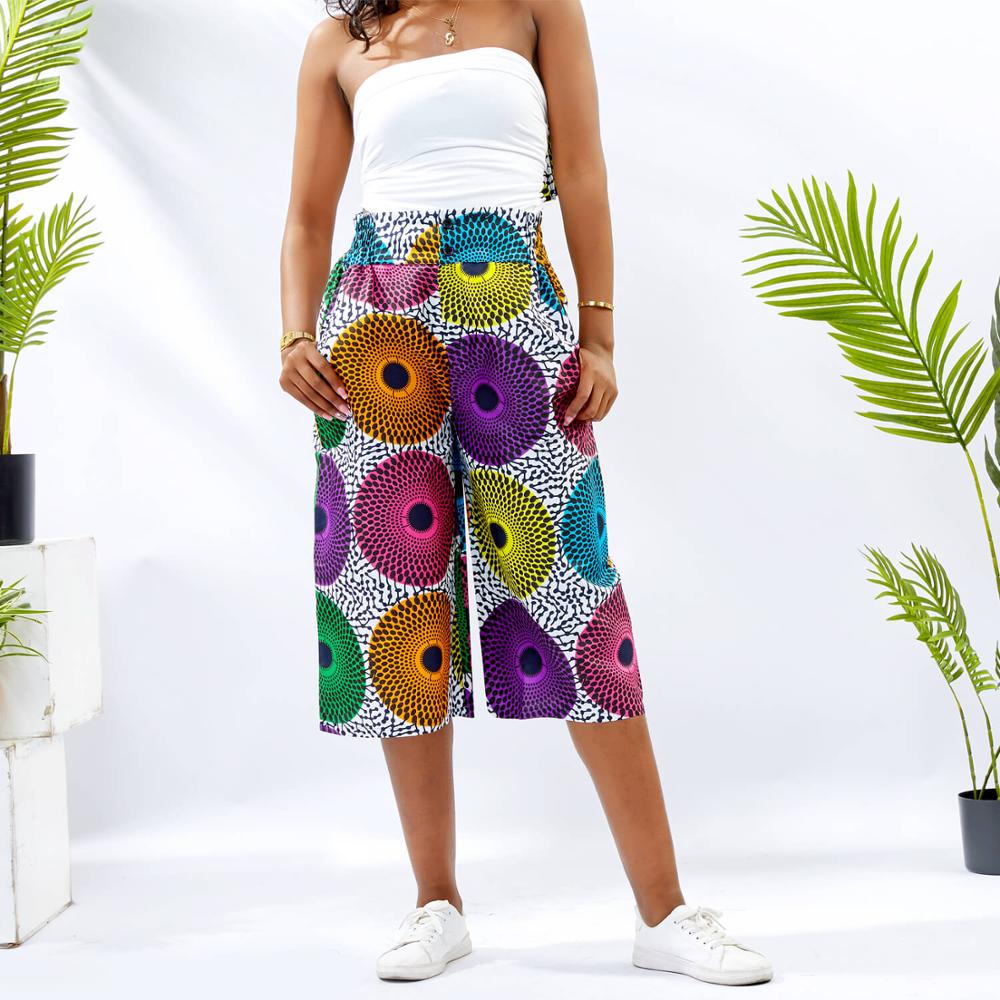 Pantalon africain à jambes larges pour femmes, pantalon imprimé Ankara, Bazin, taille haute, 2022