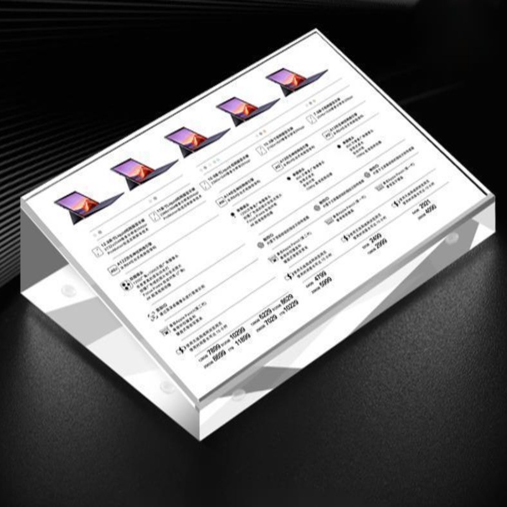 A5 Table Acrylic Sign Display Stand Holder Display Ad Photo Picture Frame Holder Clear Acrylic Display Stand for Mobile Store