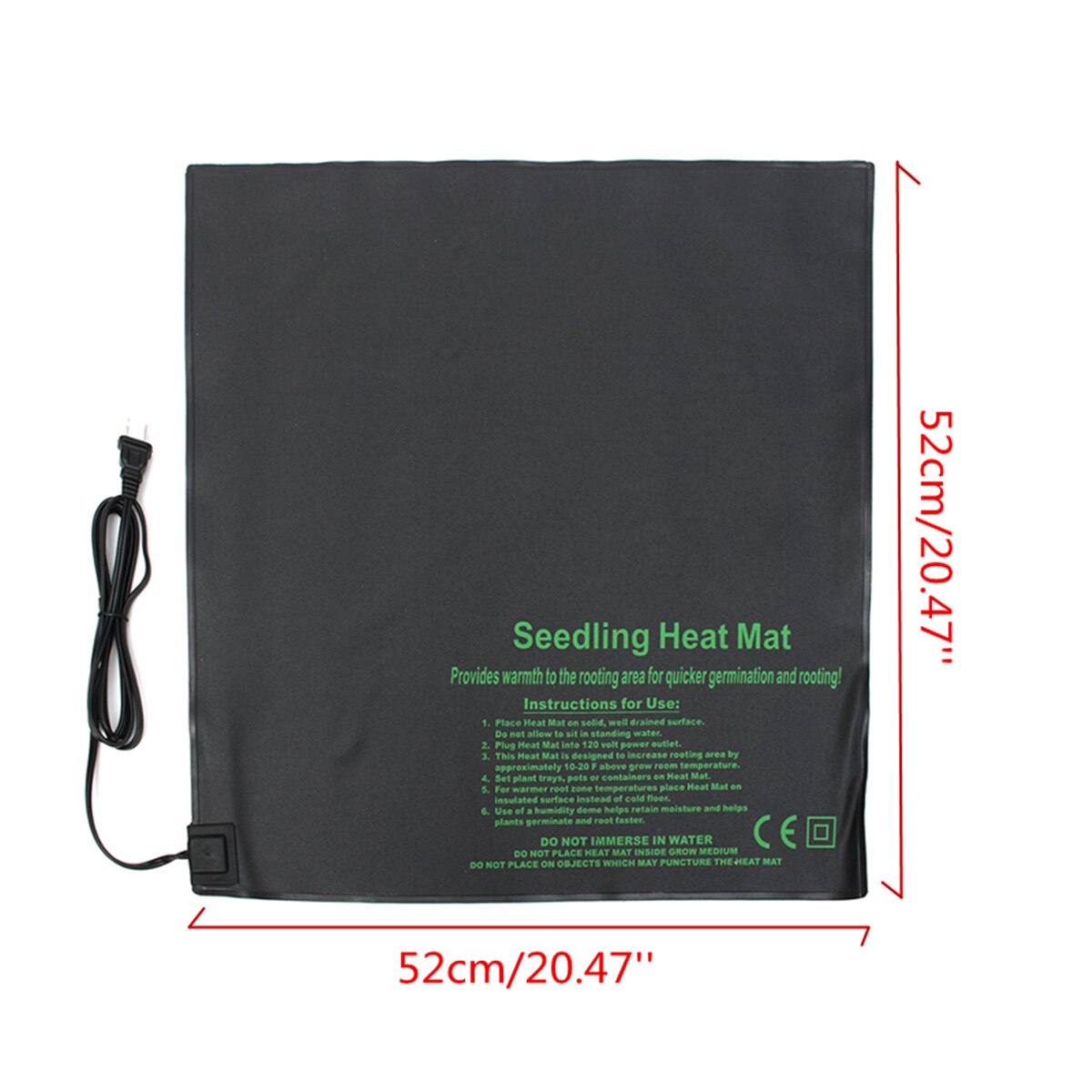 Garden Plant Heating Mat 52x52cm Waterproof Plant Nursery Germination Propagation Clone Starter Warm Hydroponic Heating Pad