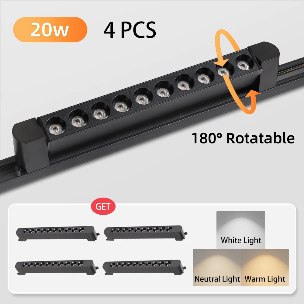 Conjunto completo de luz led para pista, 110v 220v, pendurado, trilho de iluminação de teto, holofote para decoração de sala de estar, quarto, lâmpada led track: Vermelho escuro / Azul