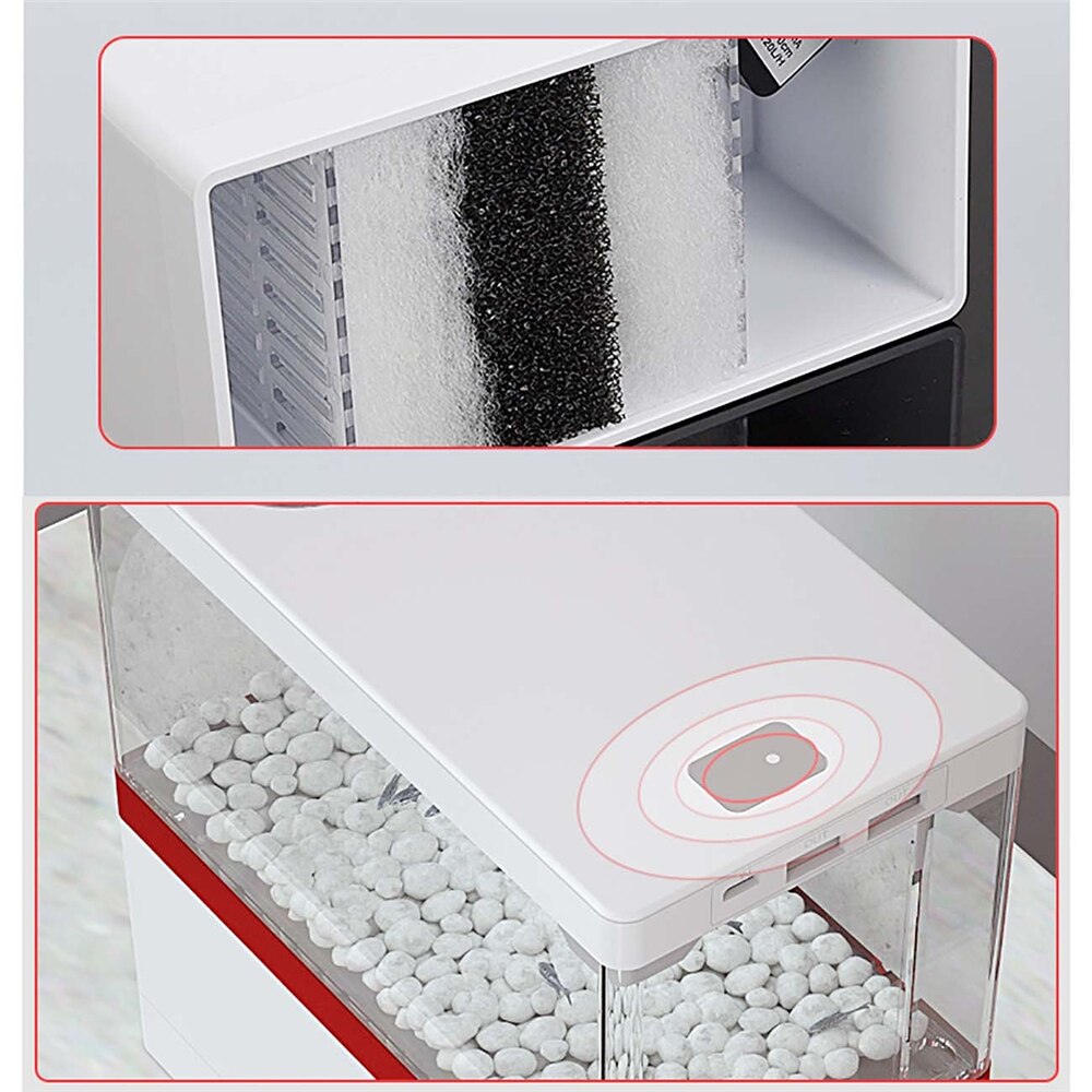 Desktop Mini Fish Tank with Filter and LED Light Office Ecological Fish Tank with Telescopic Phone Rack Circulating Aquarium Box