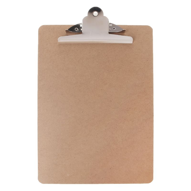 Portable A4/A5 Wooden Writing Clip Board File Hardboard with Batterfly Clip for Office School Stationery Supplies: Pink