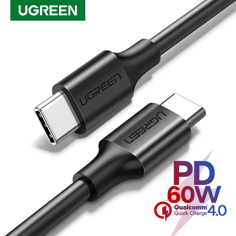 Ugreen Usb C Naar Usb Type-C Kabel PD100W 60W Snelle Lading Data Kabel Voor Macbook Samsung S9 plus Usb Type C Kabel 100W Pd Kabel