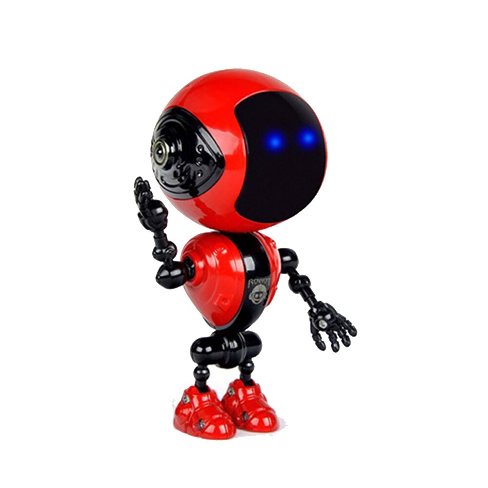 Electric Smart Alloy Touch Sensing Robot Toys for Children Early Educational Model Toys Induction Voice LED Eyes USB Recharge: Red