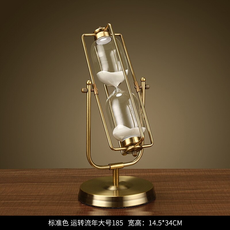 Hourglass timer 30 minutes American small furnishings living room wine cabinet decoration European retro ornaments: L 185