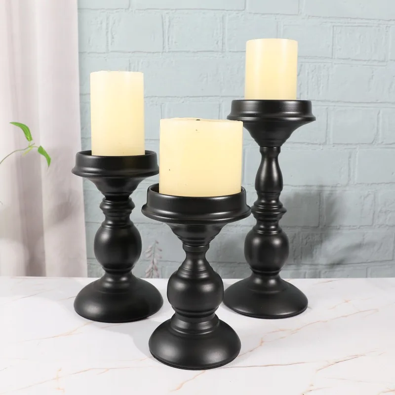Candelabro de madera de mesa, candelabro blanco Retro, decoración del hogar, estante de velas de madera, fotografía nostálgica, 1 unidad o 1 Juego