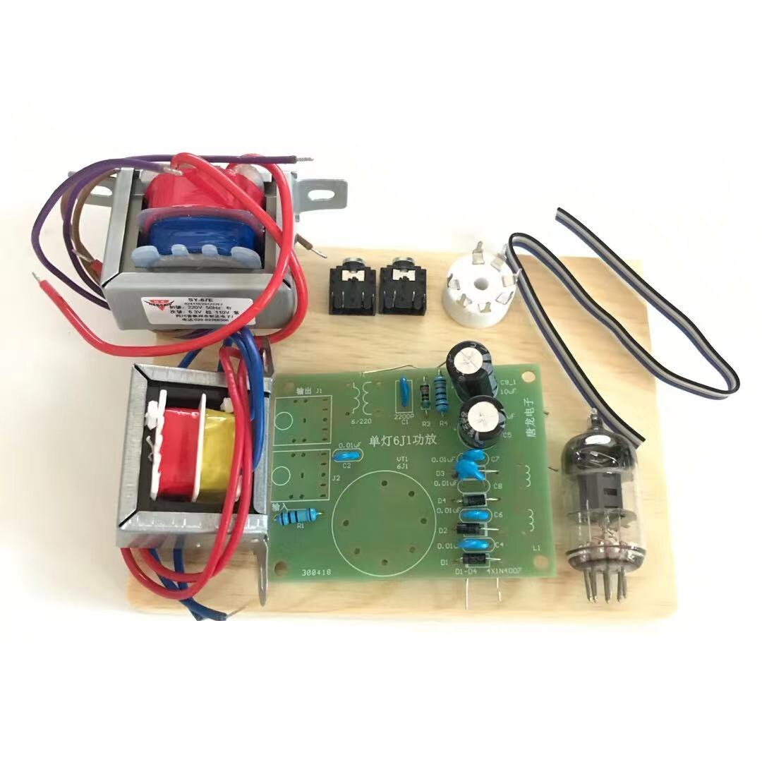 Amps single lamp starter kit 6J1 amplifier kit mono tube amplifier drive 5 Watt speaker: set have wood board