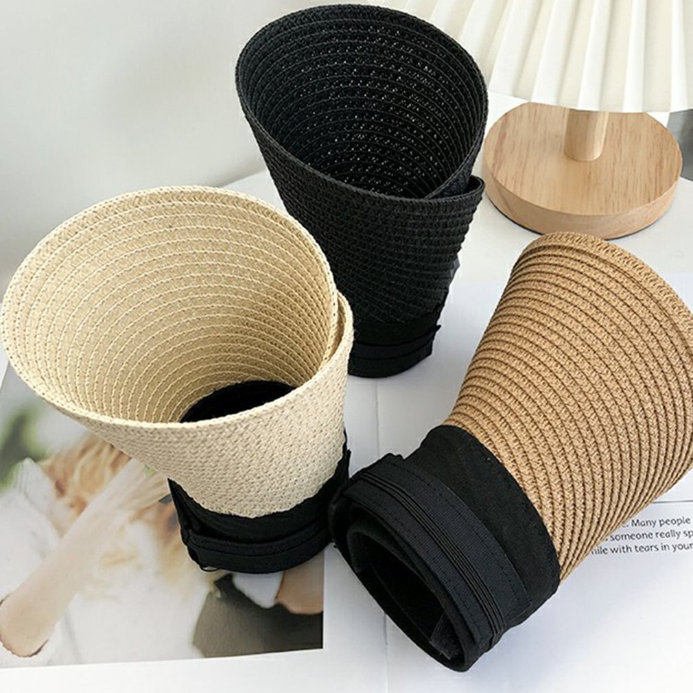 Chapeau de soleil à large bord pour femmes, à vide, pliable, Portable, décontracté, à la , en paille, visières, été