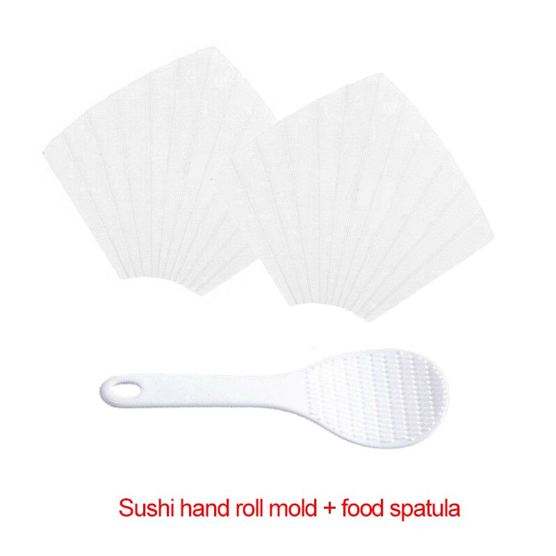 4PCS/Set Sushi Tools Two Hand Roll Temaki Sushi Molds Moulds DIY Sushi Maker Onigiri Bento Rice Ball Maker With Rice Paddle: Default Title