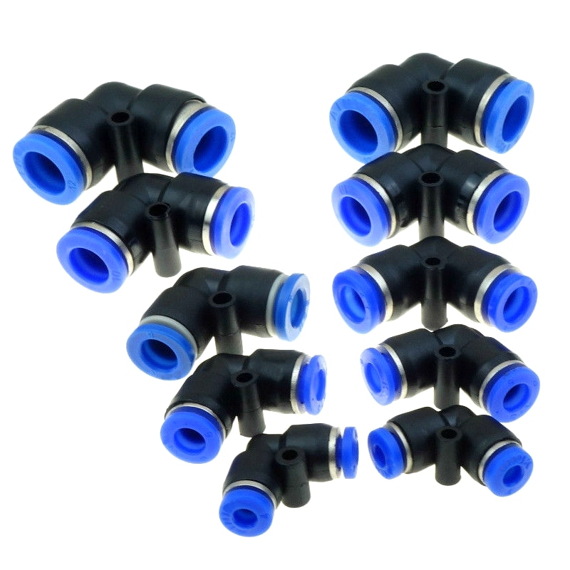 4mm 6mm 8mm 10mm 12mm Tube OD 90 Degree Equal Union Elbow Air Pneumatic Push In Connector Quick Connection Fitting