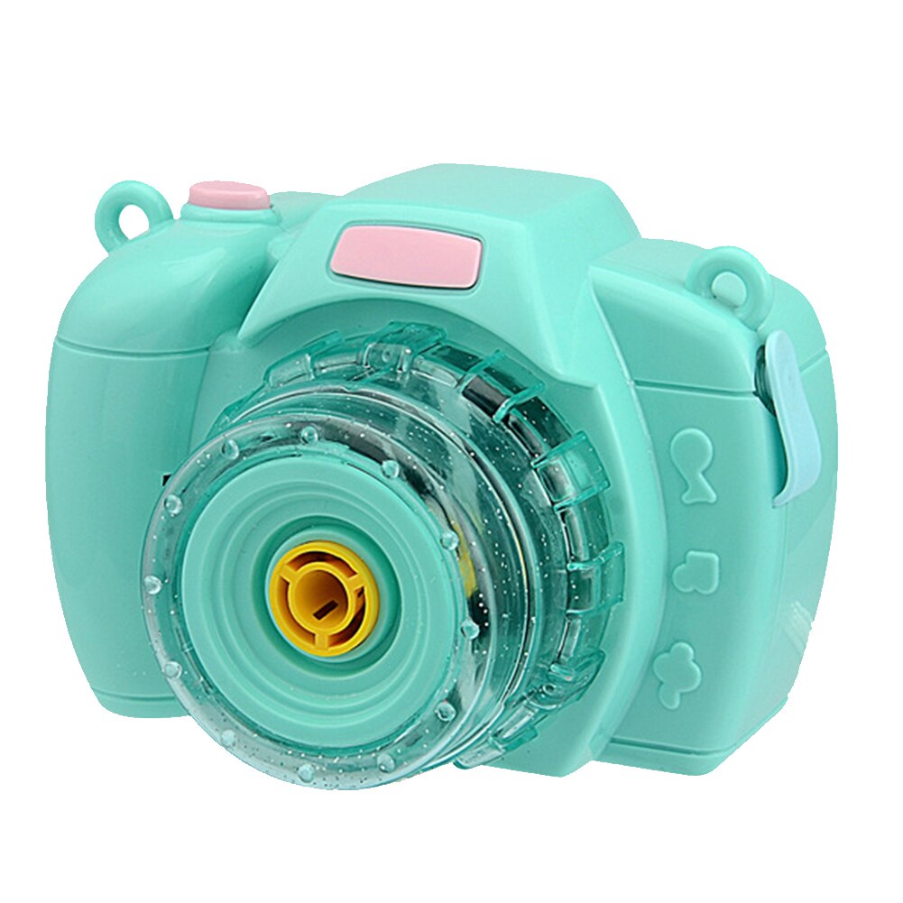 Battery Powered Dynamic Blowing Bubbles Music Durable Electric Fun Detachable ABS Light Kids Toy Camera Childrens: Green