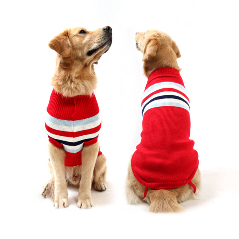 Chandails à rayures pour chiens, tricot d'hiver pour animaux de compagnie, pour chiens de taille moyenne et grande, vêtements de noël pour grands chiens, pulls Labrador, Costume