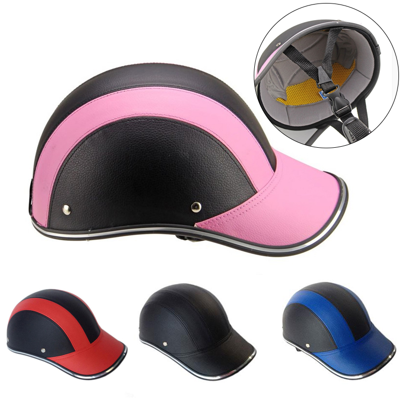Helm ABS + PU Fietsen Baseball Cap Outdoor Motorfiets Half Open Gezicht Veiligheid