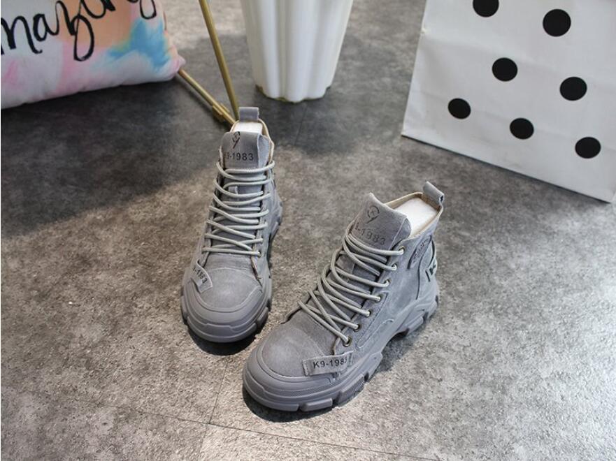 frühjahr neue damen schuhe herbst komfortable Martin leder stiefel dicken knöchel stiefel weibliche L1173