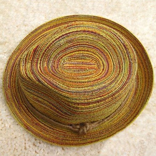 Kvinder sommerhat dame stråhat rotting solhat hat foldbar stribet flettet reb spand kasket halm sol hatte sol hatte til kvinder kasket