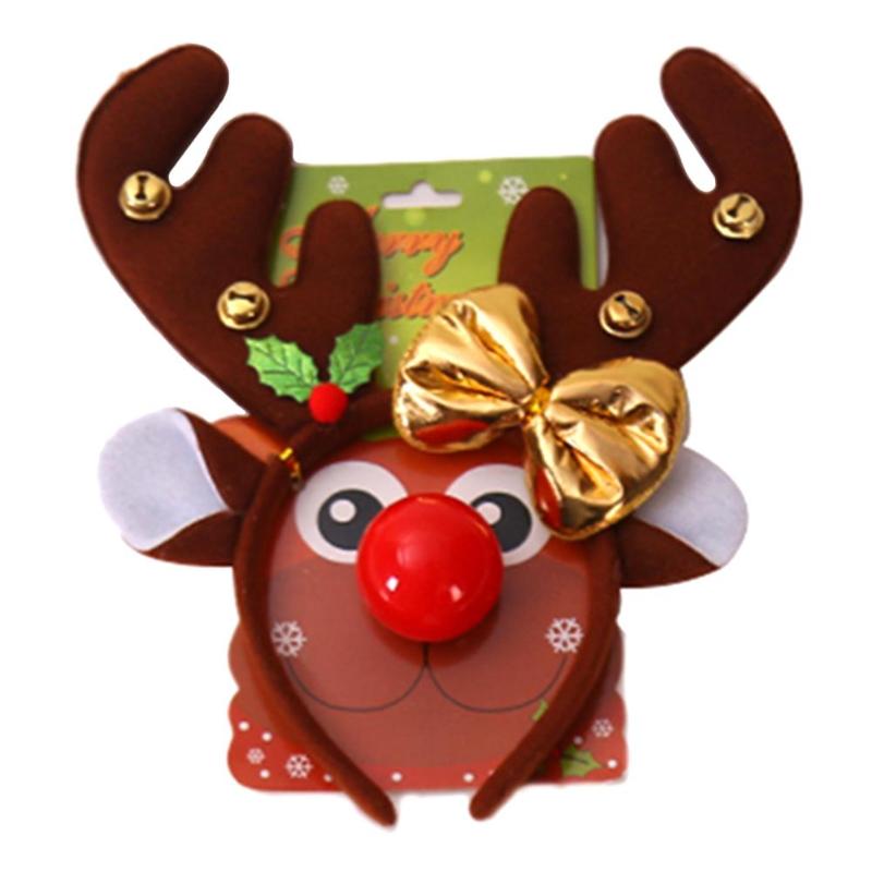 Jule rensdyr gevirer pandebånd rød næse xmas børn hovedbeklædning børn dekorative tilbehør: -en