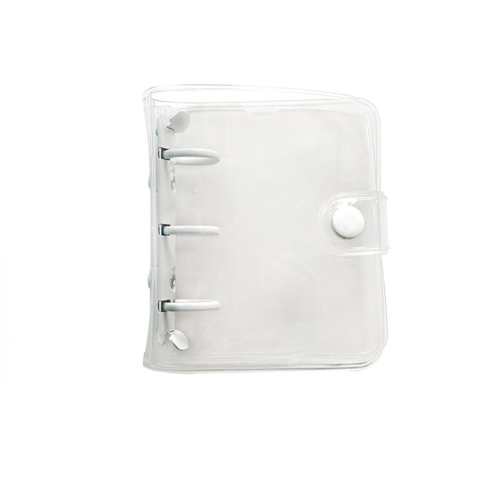 Mini 3-Ring Transparent Loose-leaf Book Cover Pvc Clear School Student Cute Shell Shimmering Supplies Stationery