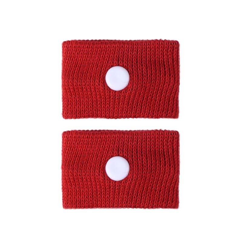 1 Pair Anti Nausea Wrist Support Sports Safety Wristbands Carsickness Seasick Anti Motion Sickness Wrist Bands Travel Reusable: Red / 1 Pair-Boxed