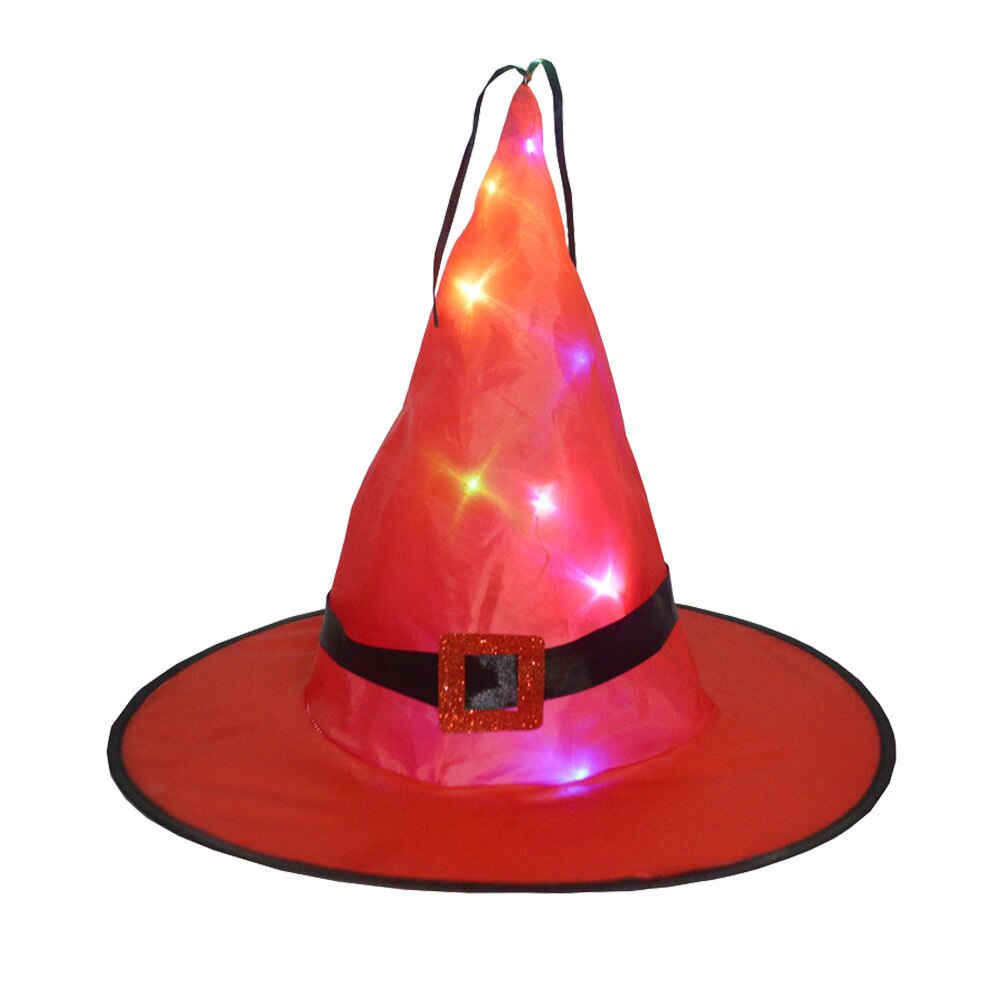 Halloween LED Licht Hängen Dekor Cosplay Party Magier Hexe Hüte Heimat Party Dekoration Headwear Kappe Kleid Halloween Liefert: rot