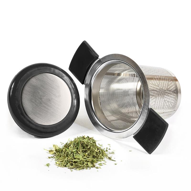 Herbruikbare Rvs Thee Zetgroep Deksel Thee En Koffie Filters Voor Losse Thee Blad Mand Fijne Mesh Theezeefje Met handgrepen